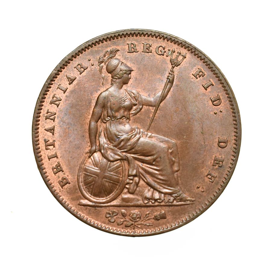 Victoria, 1848/7 Penny. Obv: Young head left, W.W. on truncation, 1848/7 below. Rev: Britannia - Image 2 of 2