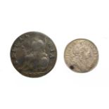 William III, 1696 Sixpence. Obv: Laureate and draped bust right. Rev: Cruciform shields. S. 3520.