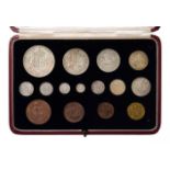 George VI, 1937 15-Coin Proof Set comprised of: crown, halfcrown, florin, 2 x shilling, sixpence,