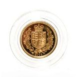 Elizabeth II, 2002 Proof Half-Sovereign. Golden Jubilee commemorative. Obv: Fourth Portrait of