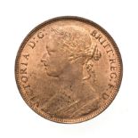 Victoria, 1881 H Penny. Heaton mint, Birmingham, ''bun head'' type. Obv:11, laureate and draped bust