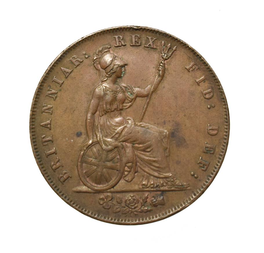 George IV, 1826 Halfpenny. Obv: Laureate head of George IV left. Rev: Britannia seated left. S. - Image 2 of 2