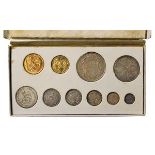George V, 1911 Coronation 10-Coin Proof Set consisting of: sovereign, half-sovereign, halfcrown,