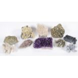 Minerals: A Group of Eight Large Various World Mineral Specimens, comprising - Calcite, Missouri,