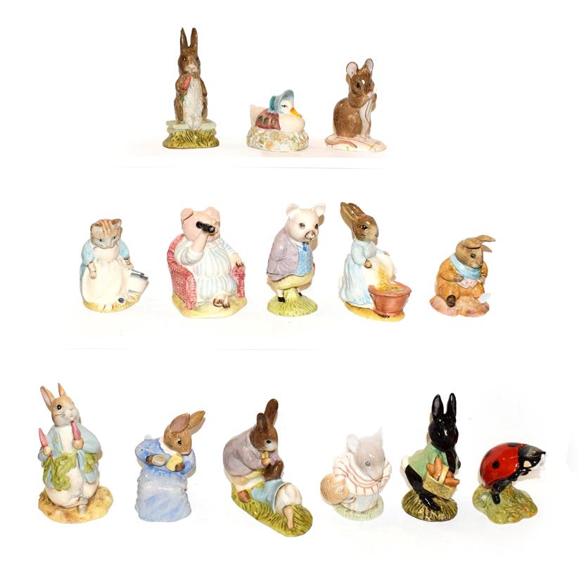 Fourteen Royal Albert Beatrix Potter figures (boxed) Cecily Parsley, Little Black Rabbit, Jemmima