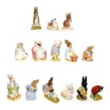 Fourteen Royal Albert Beatrix Potter figures (boxed) Cecily Parsley, Little Black Rabbit, Jemmima