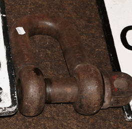 A high tensile D shackle, by repute used on a North Sea oil rig circa. 1970s, 30cm