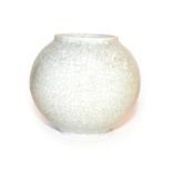 A Chinese Guan-type water pot, in Song style, of ovoid shape with everted rim and crackle glaze, 8cm