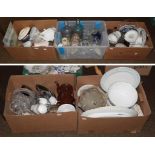 Five boxes of assorted ceramics and glass to include, Royal Doulton Hampton Court, Mintons
