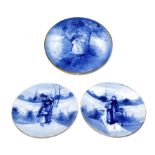 A pair of Royal Doulton Blue Children circular plates, underglaze green factory mark, 20cm and a