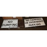 A painted cast metal sign, ''Mayo Co. Council No Dumping By Order'' 46cm by 61cm, together with a