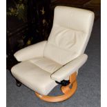 Ekornes Stressless easy chairWear to leather. No rips. Mechanism functioning correctly.