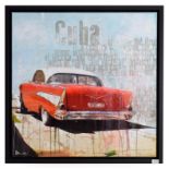 Markus Haub (b.1972) German ''Cuba'' Signed, oil on canvas, 80cm by 80cm Artist's Resale Rights/
