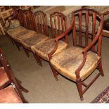 A set of six late 18th century style mahogany dining chairs, circa 1900/1910 including two