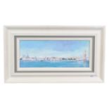 Hilary Burnett Cooper (Contemporary) ''Venice Panorama'' Signed, acrylic on canvas, 29.5cm by 50cm