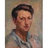 Philip Naviasky (1894-1983) Self Portrait Oil on board, with a further study of Robin Hood's Bay