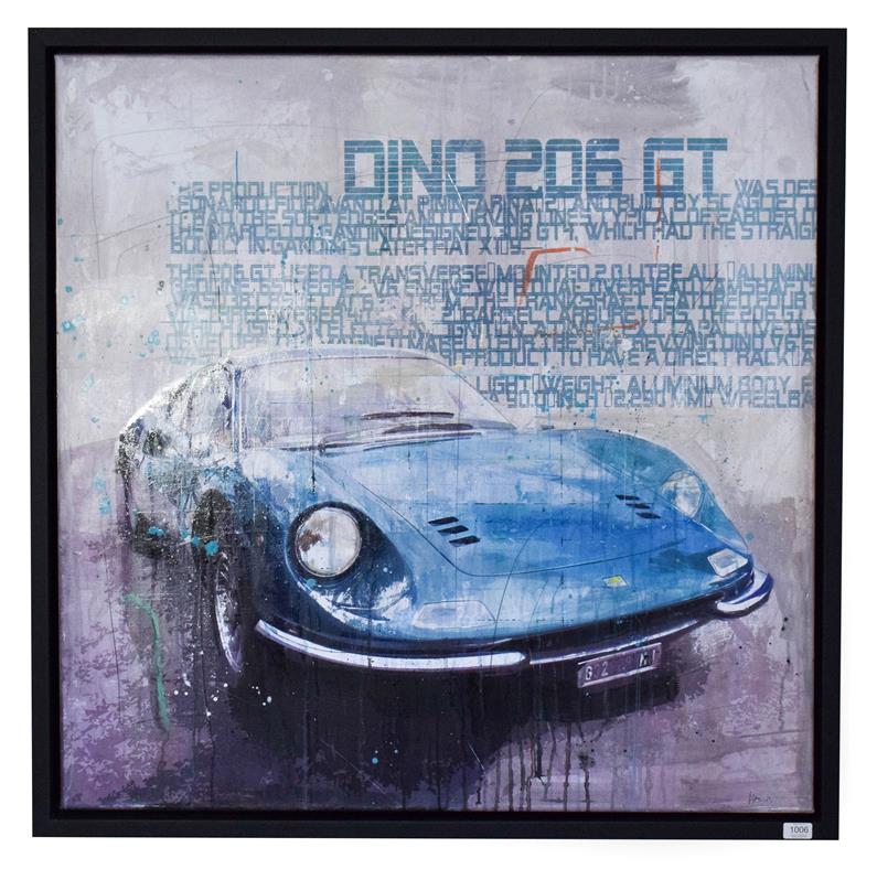 Markus Haub (b.1972) German ''Dino 206 GT'' Signed, oil on canvas, 100cm by 100cm Artist's Resale