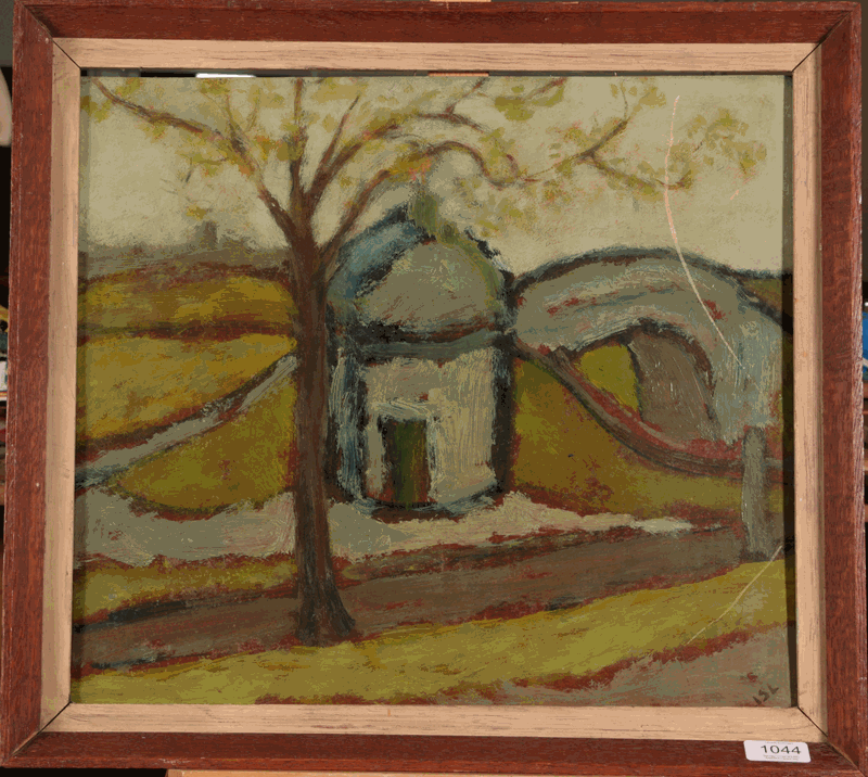 Joanna S Leslie (20th/21st Century) ''Arbre et Pont'' Signed, oil on board, 39.5cm by 44.5cm - Image 2 of 7