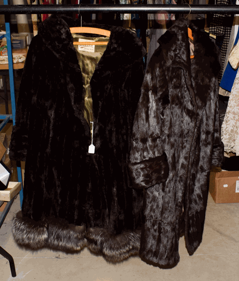 J Bryer Harrogate brown ermine fur coat with turn back cuffs together with a Scotch Mole coat with