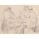 Philip Naviasky (1894-1983) The card players Signed, pencil, 22.5cm by 30cm Artist's Resale Rights/