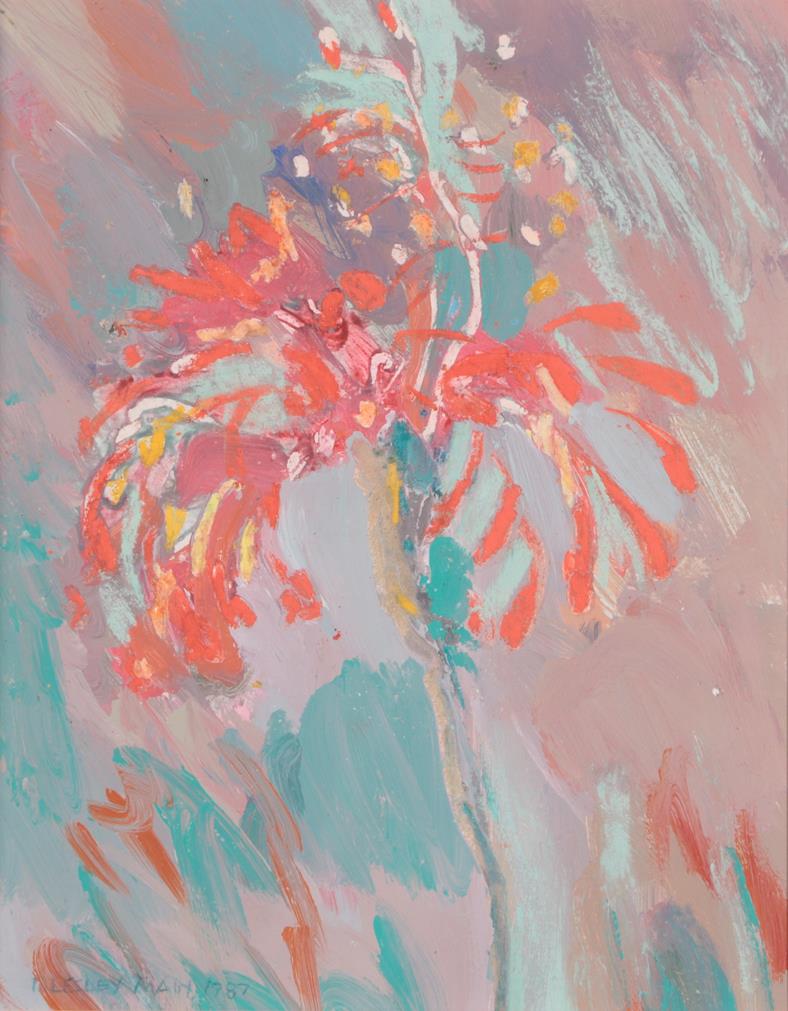 Irene Lesley Main (b.1959) Scottish ''Scarlet Flower, Sanibel'' Signed, mixed media, together with a - Image 16 of 16