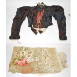 Late 19th shot silk ladies bodice with bead appliques, pink silk mount, tailors label 'Mrs