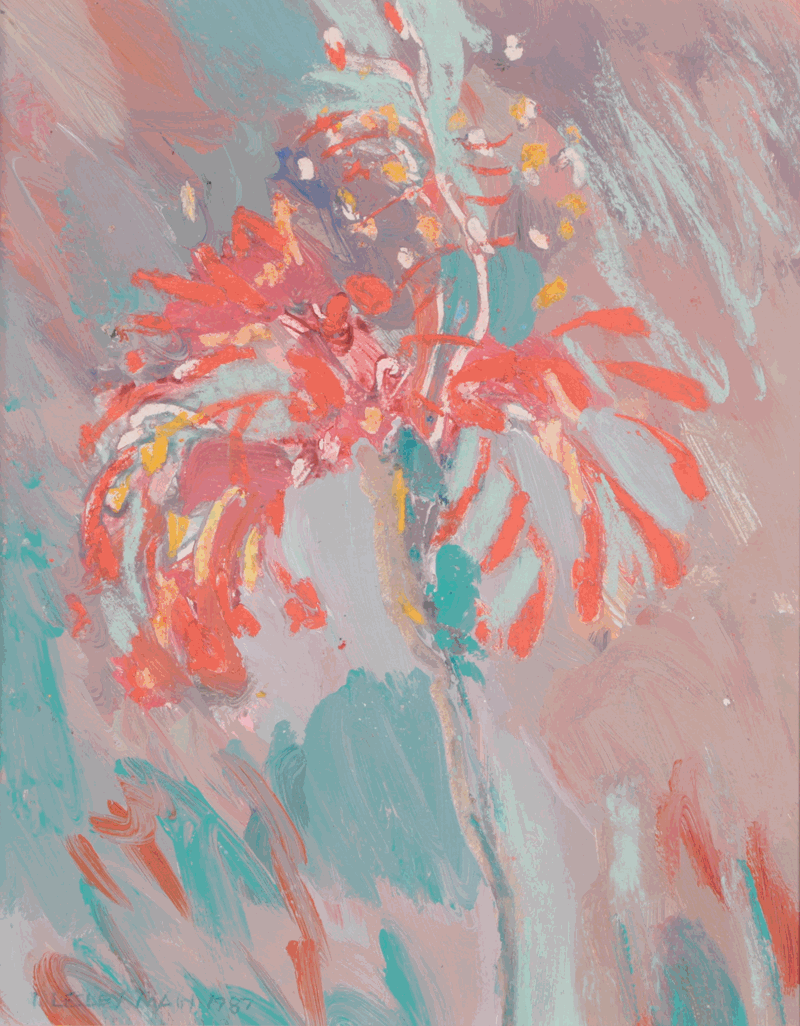 Irene Lesley Main (b.1959) Scottish ''Scarlet Flower, Sanibel'' Signed, mixed media, together with a - Image 15 of 16