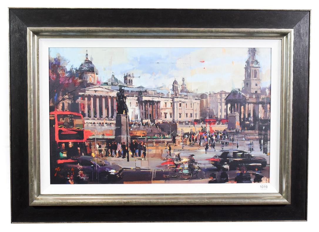 Christian Hook (Contemporary) ''Trafalgar Square'' Signed and numbered 66/295, giclee print on
