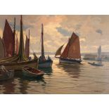 Paul André Jean Eschbach (1881-1961) French Fishing boats leaving a harbour Signed, oil on canvas,