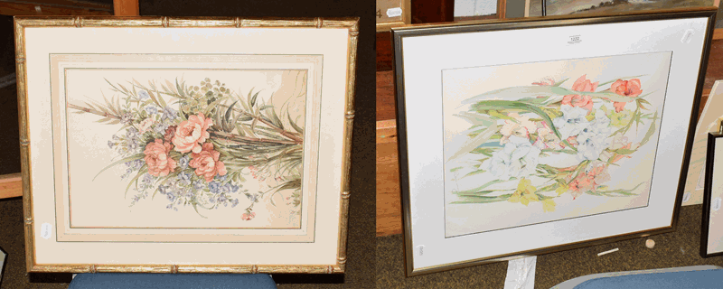 Various late 19th and 20th century watercolours and oils to include still life's, landscapes and two