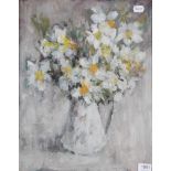 Lena Robb (1891-1980) ''Spring Flowers'' Signed and inscribed verso, oil on board, 49cm by 39cm