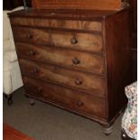 A Victorian mahogany chest of drawer, two short over three long with a concealed drawer to the