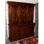 A Barker & Stonehouse mahogany glazed bookcase cabinet