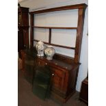 An oak Cumberland dresser with plate rack, 184cm by 48cm by 196cm