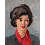 Philip Naviasky (1894-1983) Woman with a red scarf (Dr Feldman)