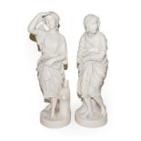 A pair of 19th century Copeland Parian figures after William Brodie RSA, titled storm and