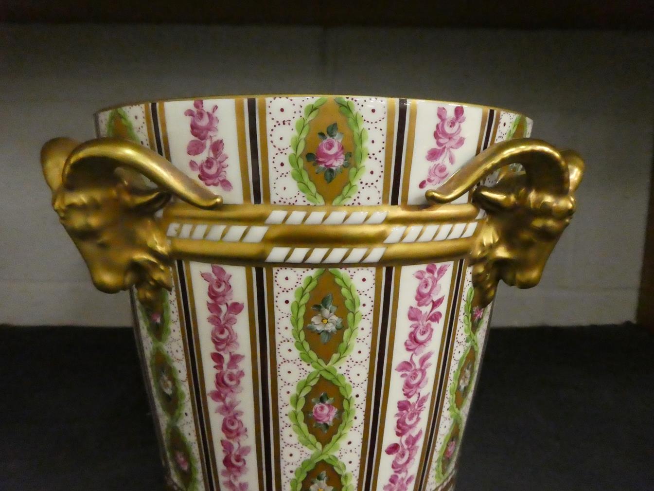 A 20th century Dresden Neo-Classical style jardiniere 22cm and rose jar 38cm, both ornamented with - Image 2 of 38