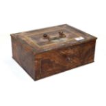 A World War II German Third Reich grain simulated tole ware metal strong box, marked Deuteche