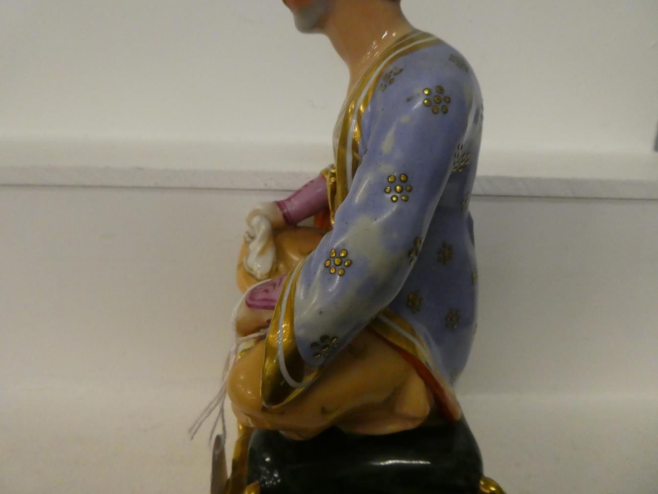 A pair of Paris porcelain figures formed as a seated Turk and his companion, raised in gilt Rococo - Image 19 of 27