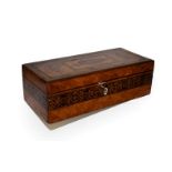 A Victorian Tunbridge ware inlaid work box, 24cm wide