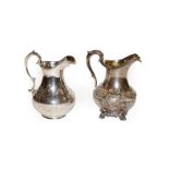 Two Victorian silver cream-jugs, one by Beare Falcke, London, 1866 and one by John Wellby, London,