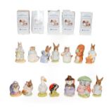 Fourteen boxed Royal Albert Beatrix Potter figures, to include; Cottontail, Mrs Flopsy Bunny x2,