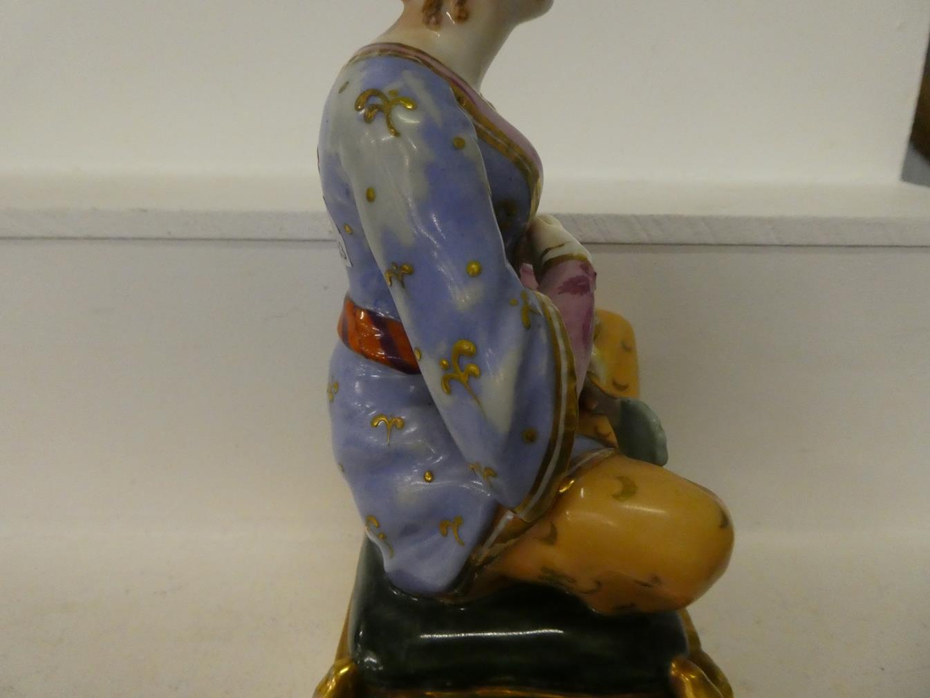 A pair of Paris porcelain figures formed as a seated Turk and his companion, raised in gilt Rococo - Image 11 of 27