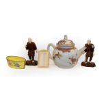 A collection of Oriental items including an 18th century Chinese famille rose teapot; Cantonese