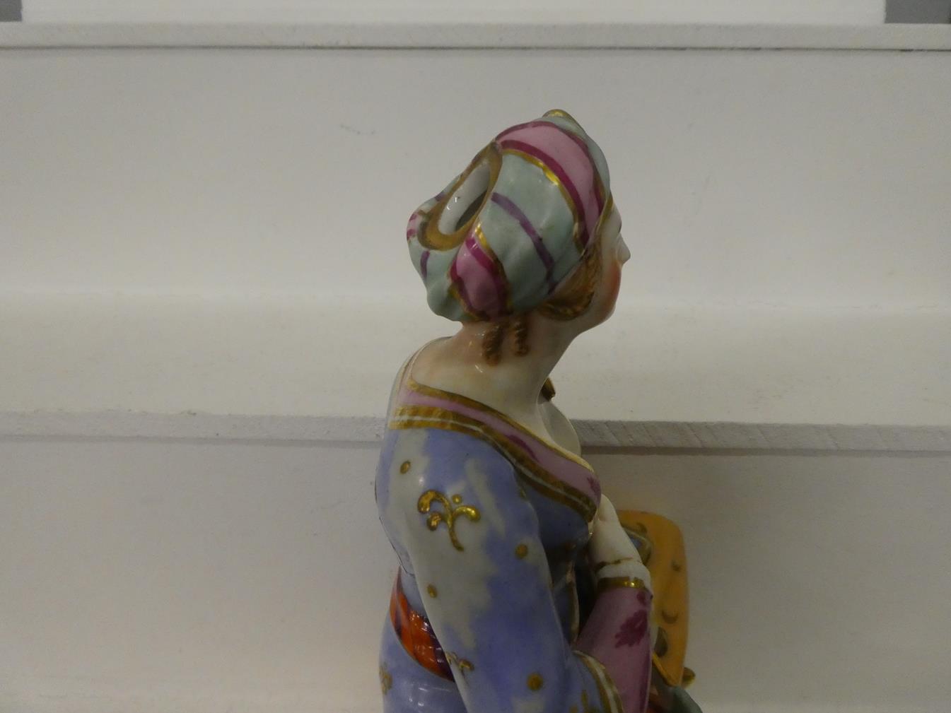 A pair of Paris porcelain figures formed as a seated Turk and his companion, raised in gilt Rococo - Image 10 of 27