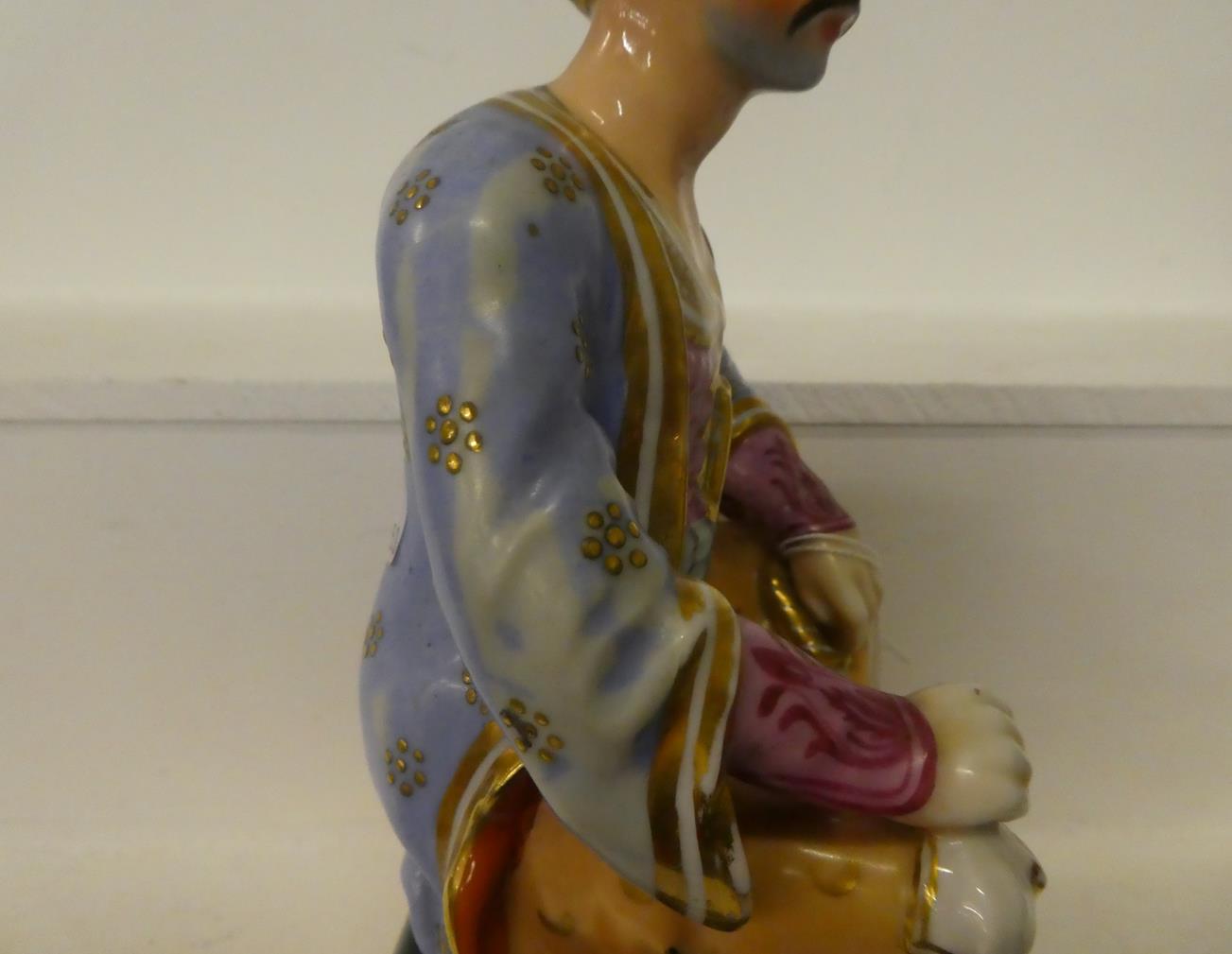 A pair of Paris porcelain figures formed as a seated Turk and his companion, raised in gilt Rococo - Image 25 of 27