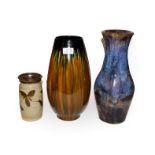 Assorted glazed Studio pottery including Bretby vase, Nethybridge Pottery, together with modern