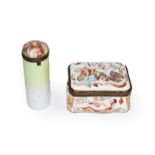 A 19th century Italian porcelain table snuff box in the Capodimonte style, moulded with Classical