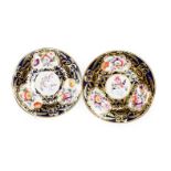 A pair of early 19th century English porcelain plates, Coalport style, decorated with floral sprays,