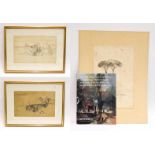 In the manner of William James Müller (1812-1845), three pencil sketches, unsigned (two framed)
